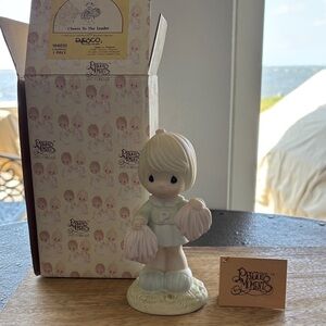Precious Moments Cheerleader Figurine in Soft Pink and Cream by Precious Moments